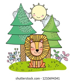 Lion wild animal cartoon