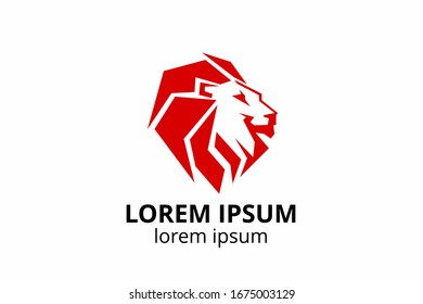 lion wild animal silhouette icon logo design template for sport team, e-sport emblem and any company or corporate business use on white background.