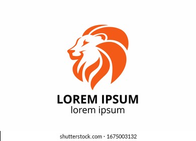 lion wild animal silhouette icon logo design template for sport team, e-sport emblem and any company or corporate business use on white background.