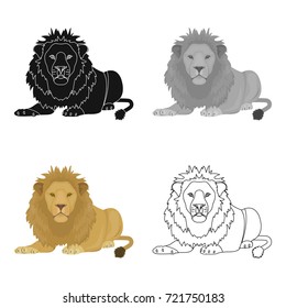 A lion, a wild and ferocious predator. Leo, the king of beasts single icon in cartoon style vector symbol stock illustration web.