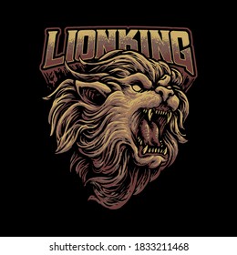 Ilustración de Lion Wild King Head