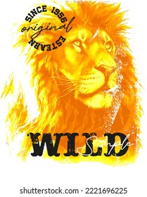 lion wild t-shirt fashion design