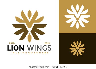 Lion Wing Logo design vector symbol icon illustration