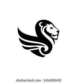 lion and wing logo template