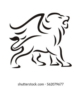 Lion winged outline brush
