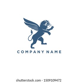 Lion Wings Logo Vector Design