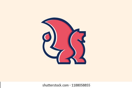 Lion with wings. Vector logo