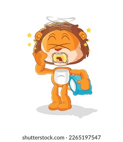 the lion yawn character. cartoon mascot vector