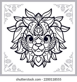 Lion zentangle arts isolated on white background
