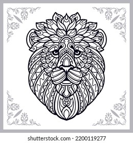 Lion zentangle arts isolated on white background
