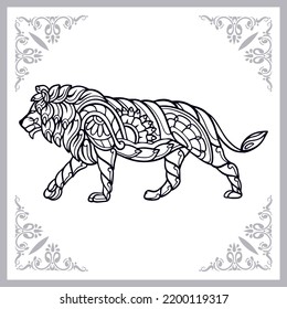 Lion zentangle arts isolated on white background