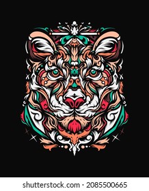 Lion Zentangle Decorative pattern illustration