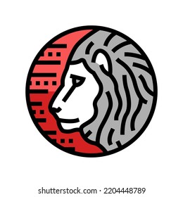 lion zodiac color icon vector. lion zodiac sign. isolated symbol illustration