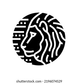 lion zodiac glyph icon vector. lion zodiac sign. isolated symbol illustration