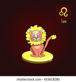  Lion zodiac sign in the form of cute cat