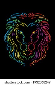 Lion zodiac sign vector illustration