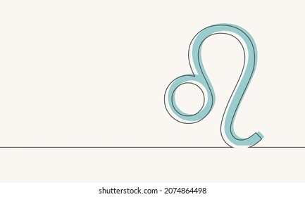 Lion zodiac symbol icon in thin line style