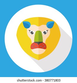 lion zoo animal flat icon