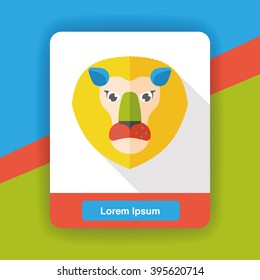 lion zoo animal flat icon