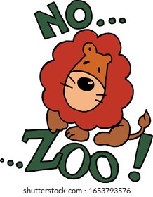 Lion in the zoo wanting to be free.