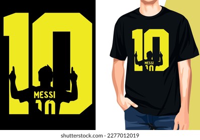  Lionel Messi 10 tshirt design and mockup