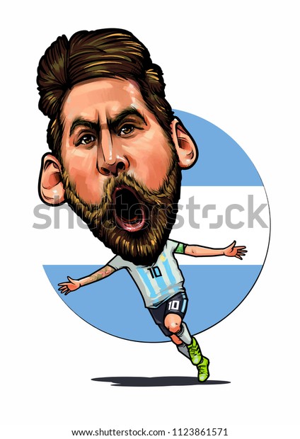 Lionel Messi Argentine Professional Footballer Vector Stock Vector ...