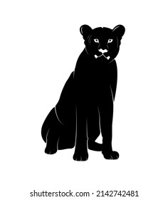 Lioness animal Silhouette Vector Illustration.