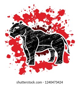 Lioness cartoon graphic vector.