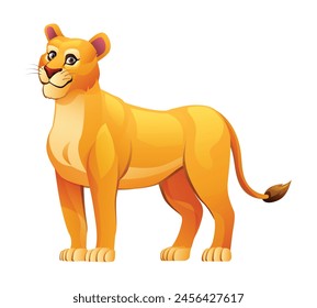 Lioness cartoon illustration isolated on white background