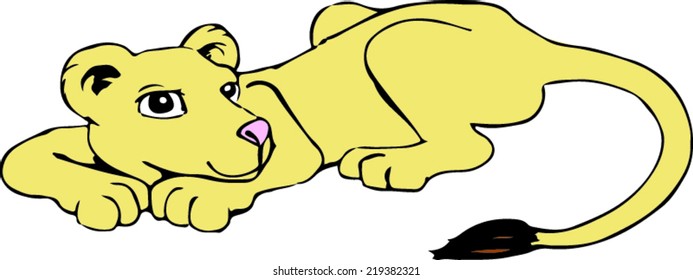 Lioness - Cartoon - Vector Image