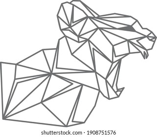 lioness, cat, panther polygon, geometric outline Vector