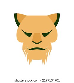 Lioness or cougar head, vector illustration, isolated on white background.