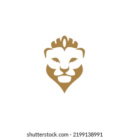 lioness with crown vector design, abstract lioness animal face