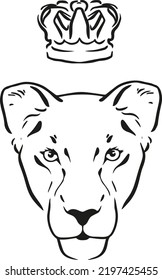 Löwin, Krone, Vektorgrafik Kunst.