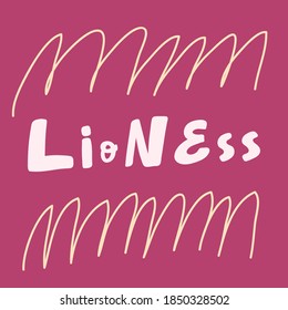 Lioness. Hand drawn lettering logo for social media content