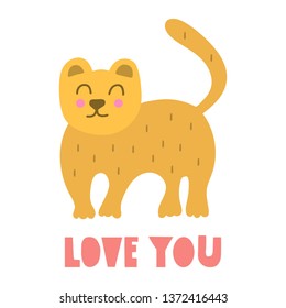 Lioness. Hand drawn vector icon illustration design. Best for nursery, childish textile, apparel, poster, postcard.