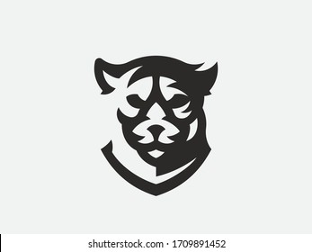 Lioness head logo. Cougar emblem design editable for your business. Vector illustration.