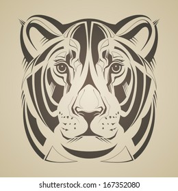 Lioness head. Vector illustration 