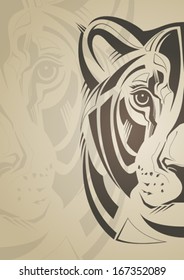 Lioness head. Vector illustration 