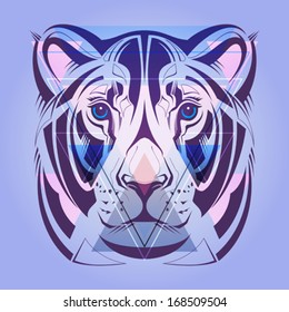 Lioness. Hipster style. Vector.