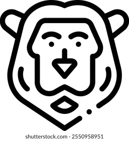 ícone de leoa. Design De Estilo Linear Fino Isolado Em Plano De Fundo Branco