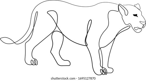 950 One line lion Images, Stock Photos & Vectors | Shutterstock