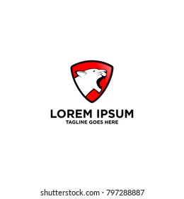 Lioness Shield Logo Design Template