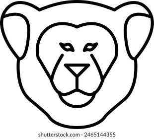 Lioness Vector Line Icon Design