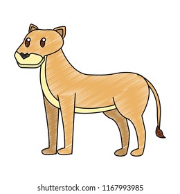 Lioness wild animal scribble