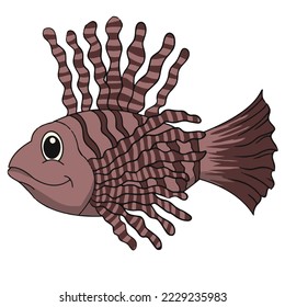 ilustración vectorial de lionfish en fondo blanco