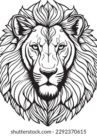 Lion.Mascot .Vector illustration mandala for vinyl cutting