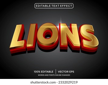 lions 3D editable text effect