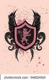 lions badge graphic design vector art