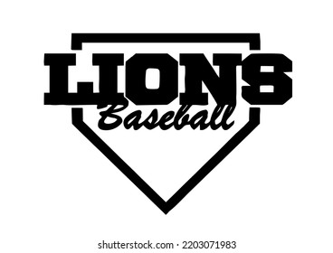 Lions Baseball, isolated on white